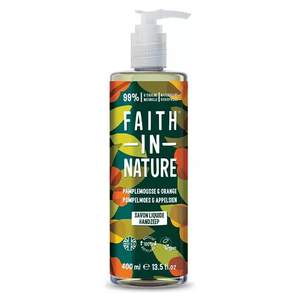 Faith In Nature Savon Mains Liquide Pamplemousse & Orange 400ml