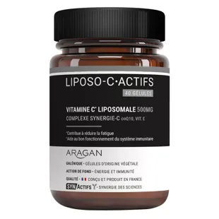 Aragan - Synactifs - Liposo-C Actifs® - Energia - Vitamina C liposomale - 40 Pillole