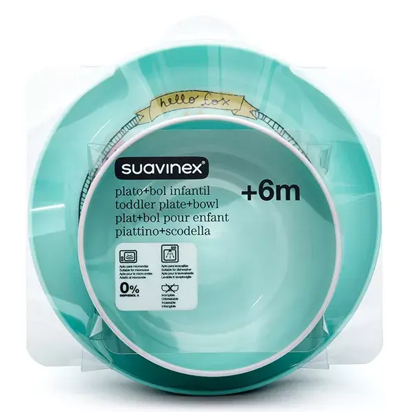 Suavinex Plate + Bowl Blue