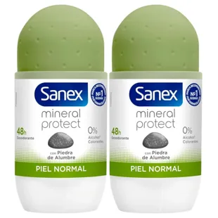 Sanex Mineral Protect Alum Stone Normal Skin Roll-On Deodorant 2x50 ml