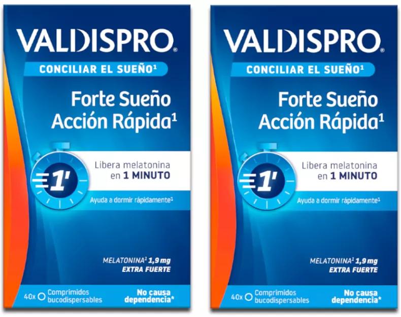 Valdispro Melatonina Forte Sueño Acción Rápida 2x40 Comprimidos