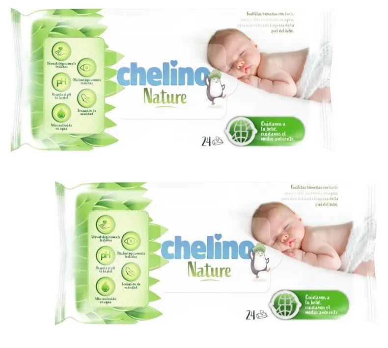 Lingettes pour bébé Chelino Nature 2x24 pièces