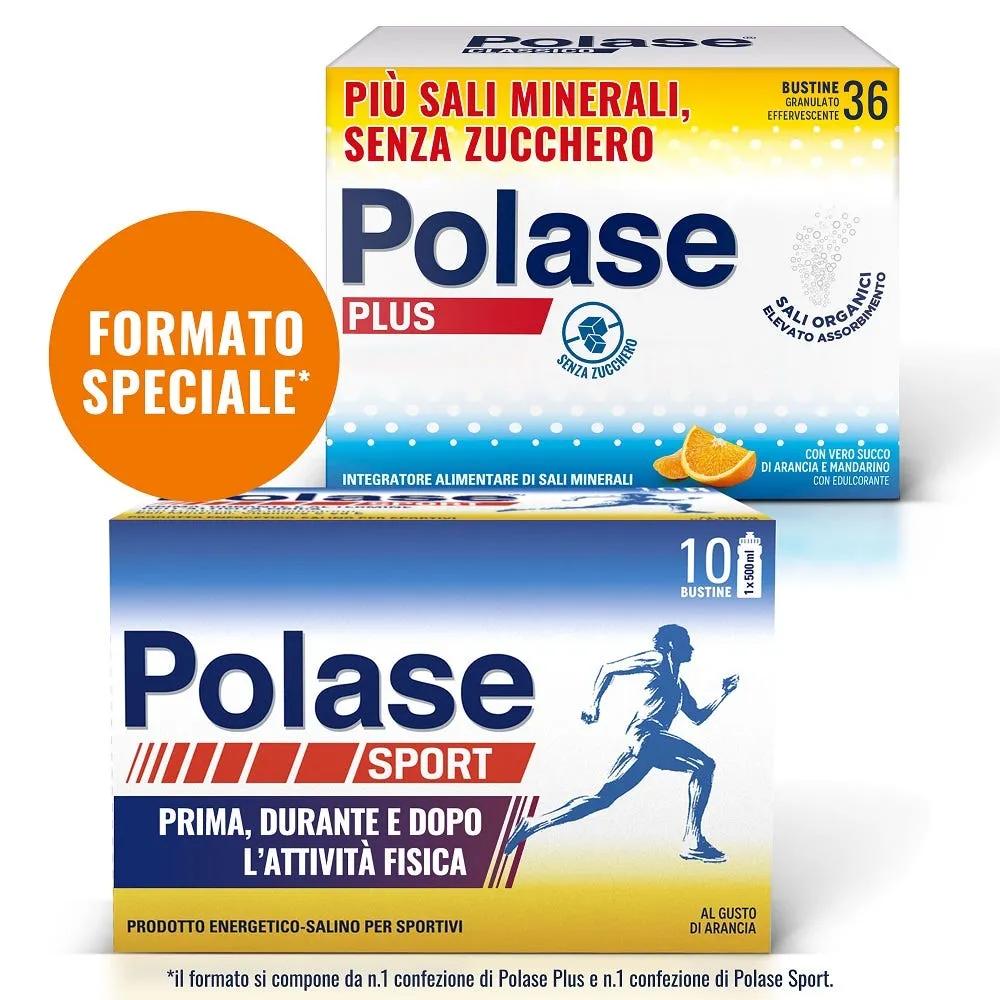 Polase Plus più Magnesio e Potassio + Sport Integratore Di Sali Minerali e Vitamine 36 + 10 Bustine