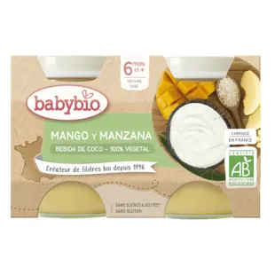 Babybio Vegetable Yogurt Coconut, Mango and Apple +6m 2x130 gr