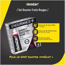 Isostar Endurance+ Energy Sport Gel Énergétique BCAA Fruits Rouges 5 unités