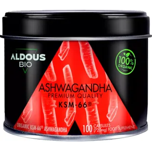 Aldous Bio Bio-Ashwagandha-Wurzelextrakt KSM-66 100 Kapseln