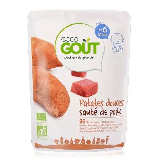 Good Goût Plat Patates Douces Sauté de Porc +6m Bio 190g
