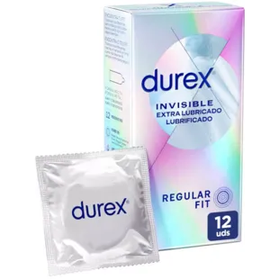 Durex Preservativo Invisible Extrafino Extralubricado 12 Uds