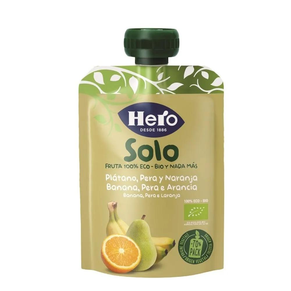 Hero Solo Frutta Frullata 100% Gusto Banana, Pera e Arancia 100 g