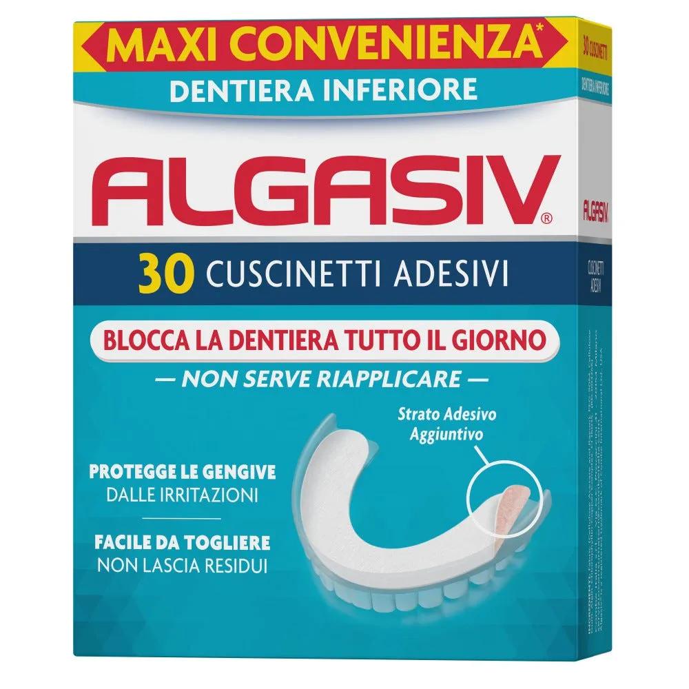 Algasiv Cuscinetti Adesivi Inferiore Per Dentiera 30 Pezzi