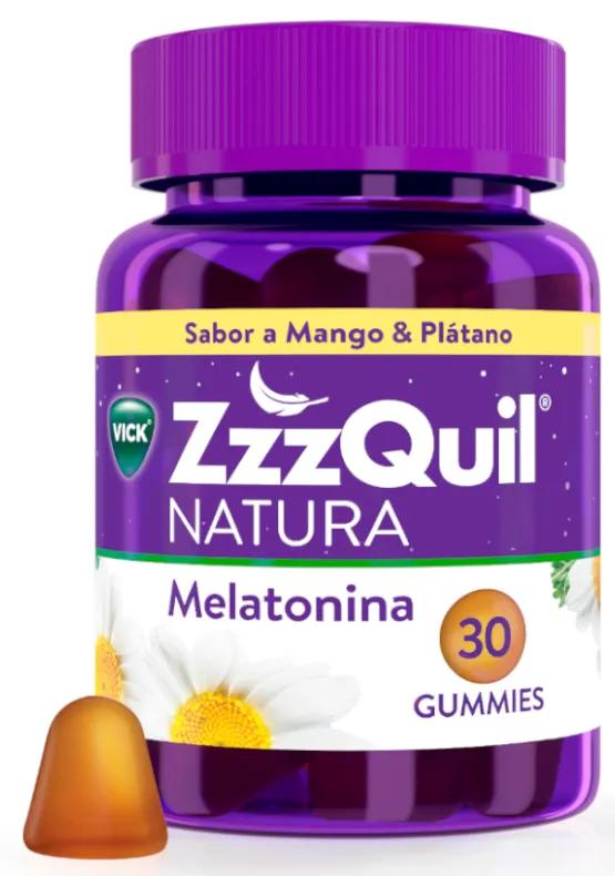 ZzzQuil NATURA Melatonin Mango and Banana Flavor 30 Gummies