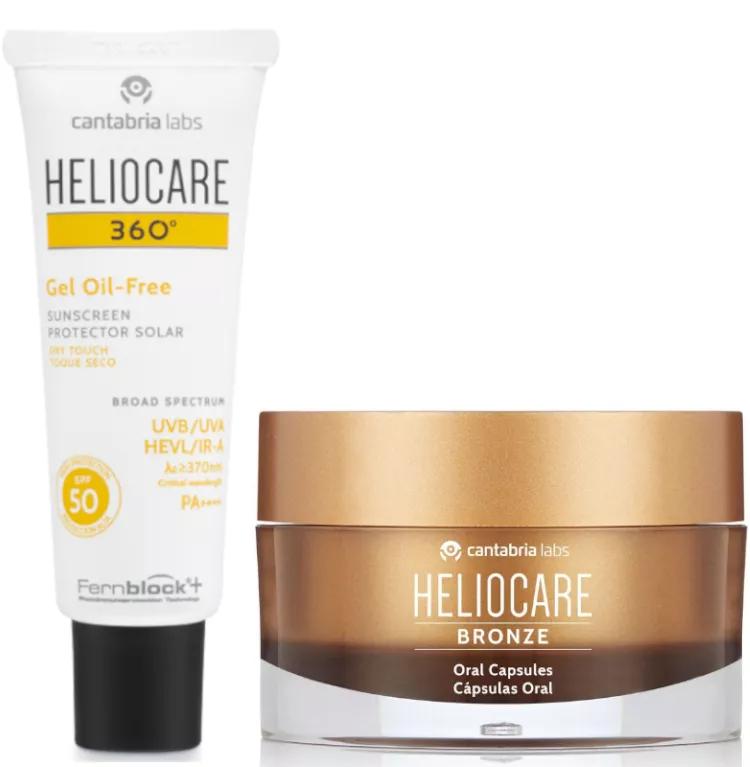 Heliocare 360 Gel Oil Free SPF50 50 ml + Bronze 30 Oral Capsules