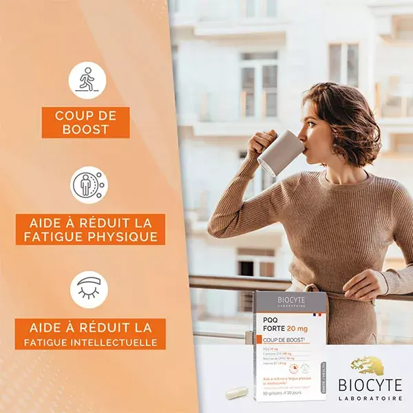 Biocyte PQQ FORTE Coup de Boost Fatigue Physique & Intellectuelle 10 gélules