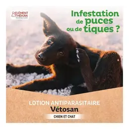 Clément Thékan Vétosan Lotion Antiparasitaire pour chiens et chats 150 ml