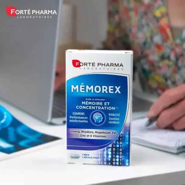 Forté Pharma Mémorex Mémoire et Concentration Magnésium Zinc Rhodiola 30 gélules