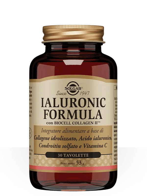 Solgar Ialuronic Formula Integratore di Acido Ialuronico e Collagene 30 Tavolette