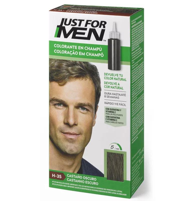 Just For Men Shampoo per uomo Dye for Men Colorante in Shampoo Castagno Scuro