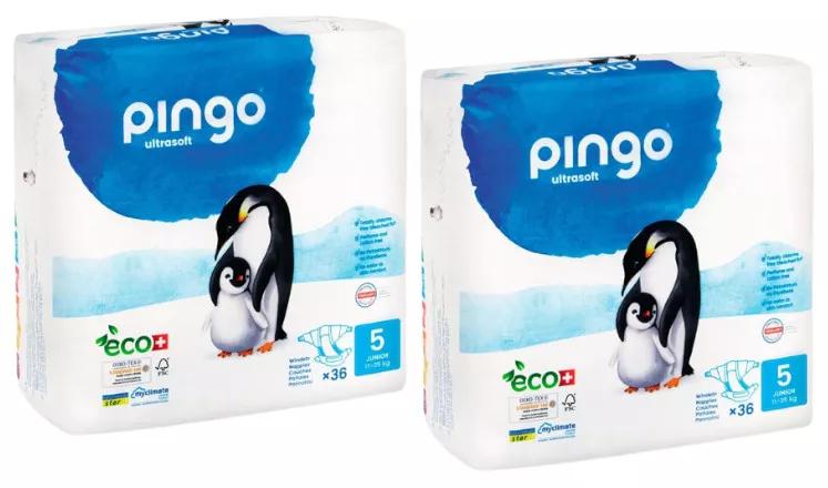 Pingo Pañales Ecológicos Junior T5 (12-25 kg) 2x36 uds