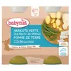 Babybio Repas Midi Pot Haricots Verts Pomme de Terre Colin +6m Bio 2 x 200g