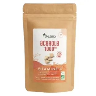 Valebio Acérola 1000mg compresse da mordere Gusto Cassis Bio 30 compresse
