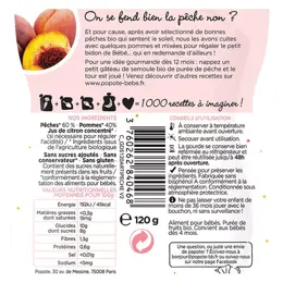 Popote Les Fruits Gourde Pêche +4m Bio 120g