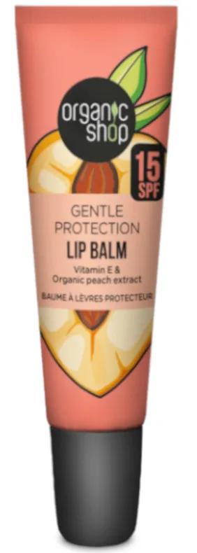 Imagen de Organic Shop Bálsamo Labial SPF15  Vitamina E y Extracto de Melocotón 10 ml