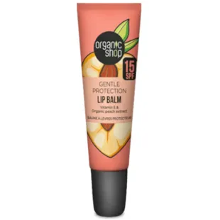 Organic Shop Lip Balm SPF15 Vitamin E and Peach Extract 10 ml