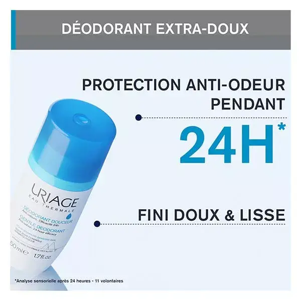 Uriage Déodorant Douceur Anti-Odeur Sans Sels D'Aluminium Peaux Sensibles 50ml