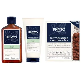 Shampoo Phyto Volume 250 ml + Condicionador Volume 250 ml + Cabelos e Unhas 2x120 Cápsulas