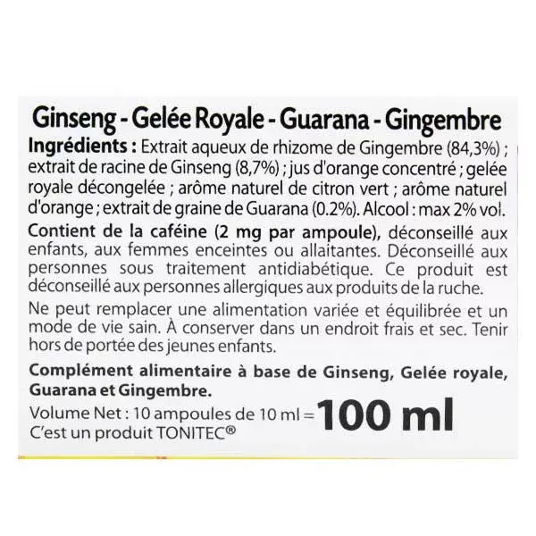 Juvamine - planta - jalea de Ginseng Royal guaran jengibre 10 bulbos