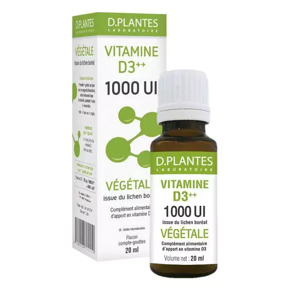 D piante 20 IU di vitamina D3 1.000 ml Vegan