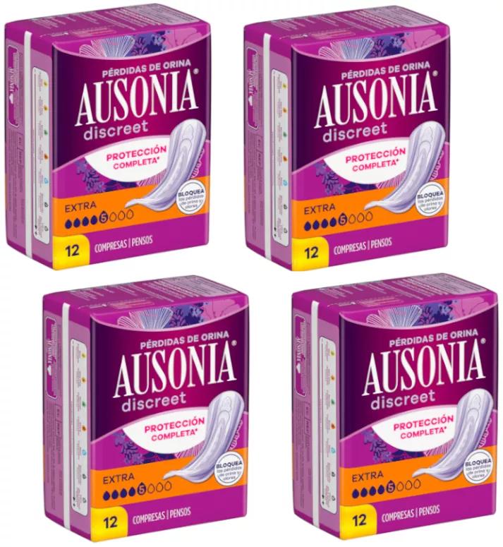 Ausonia Discreet Compresa Extra Pérdidas Orina Mujer 4x12 uds