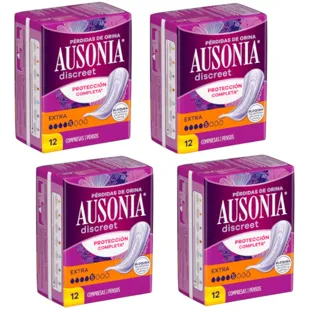 Compressa Ausonia Discreet Extra para perda de urina para mulheres 4x12 unidades