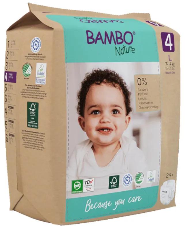 Bambo Nature Couches T4 (7-14 Kg) 24 unités