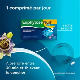 Euphytose Nuit Sommeil Mélatonine 1mg et Passiflore 30 comprimés