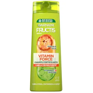 Garnier Fructis Vitamin Force Champú Naranja Roja, Vitamina C y Biotina 360 ml