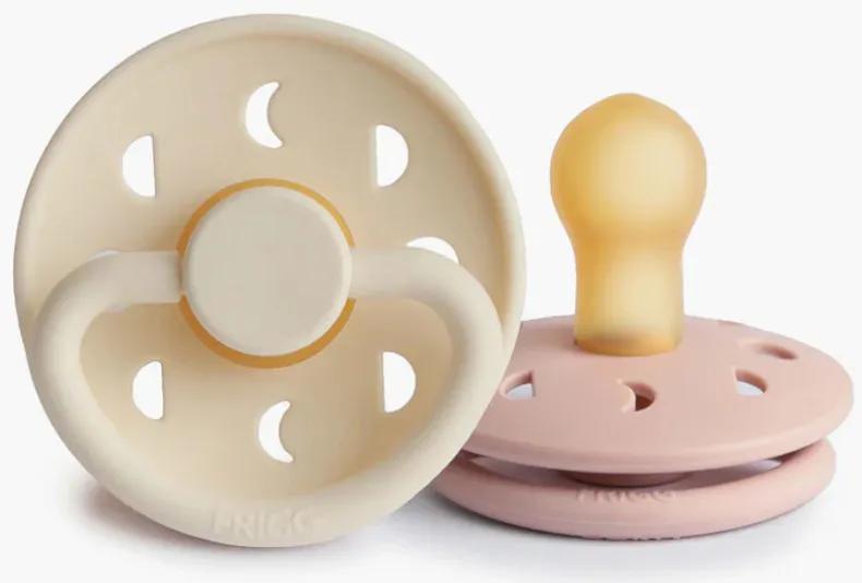 Sucettes en latex Frigg Moon Phase Blush/Crème +6m 2 unités