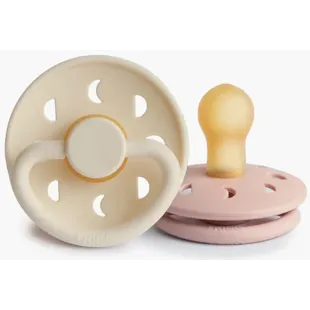 Chupetas Frigg Látex Fases da Lua Blush/Creme +6m 2 unidades