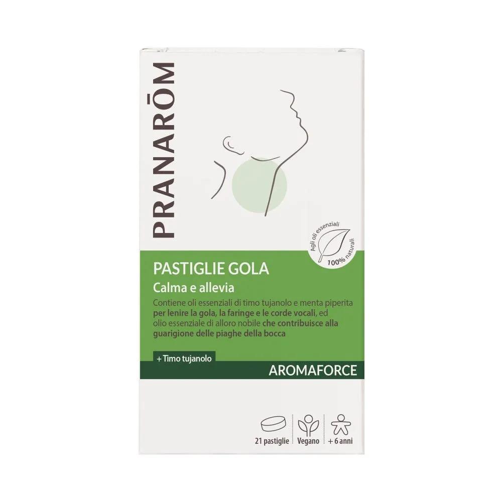 Pranarom Aromaforce Pastiglie Lenitive per la Gola con Oli Essenziali Bio 21 Pastiglie