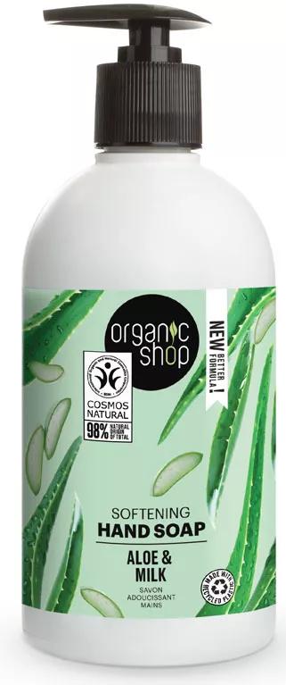 Organic Shop Aloe und Milch weichmachende Handseife 500 ml