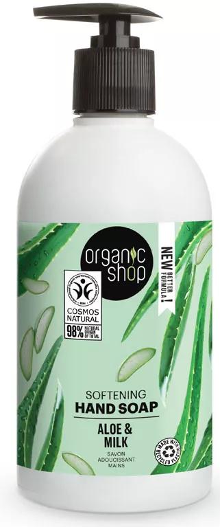 Organic Shop Aloë en Melk Verzachtende Handzeep 500 ml