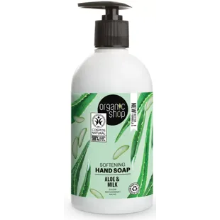 Organic Shop Aloe und Milch weichmachende Handseife 500 ml