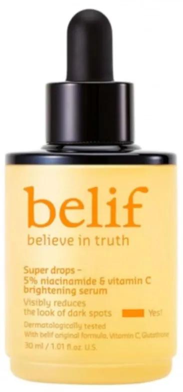 Belif Super Drops 5 % Niacinamid &amp; Vitamin C Aufhellendes Serum 30 ml