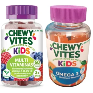 Chewy Vites Multivitamins for Children TLC 60 units + Kids Omega 3 + 11 Vitamins and Minerals 60 units