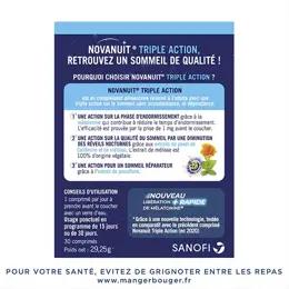 Novanuit Sommeil Mélatonine Triple Action Lot de 2 x 30 comprimés