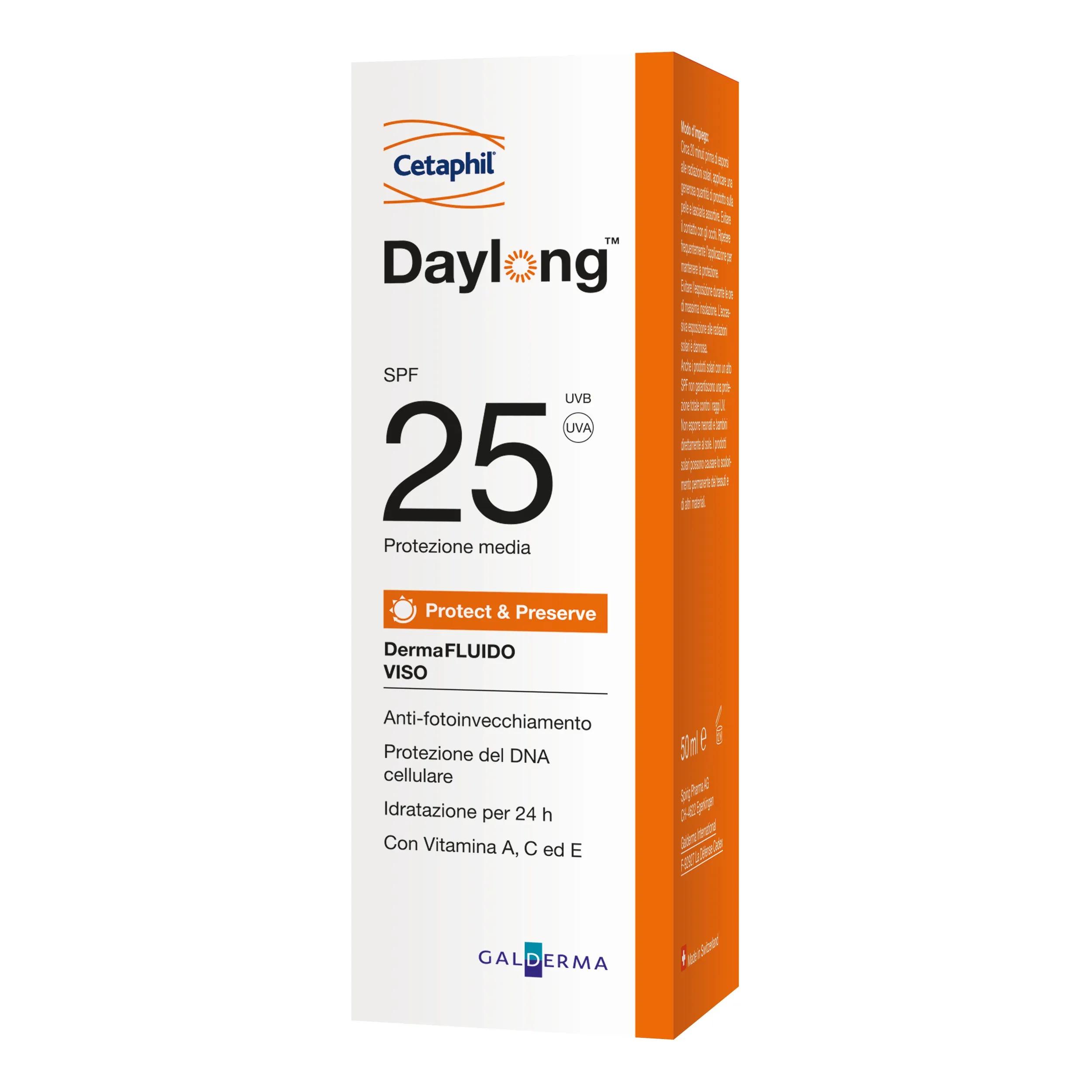 Daylong Dermafluido Solare SPF 25 Protezione Viso 50 ml