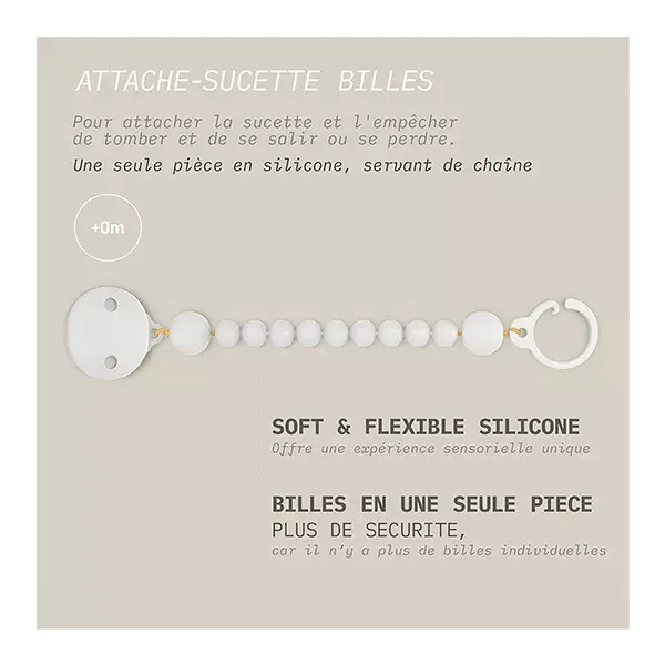 Suavinex Attache-Sucette Silicone Colour Essence Blanc