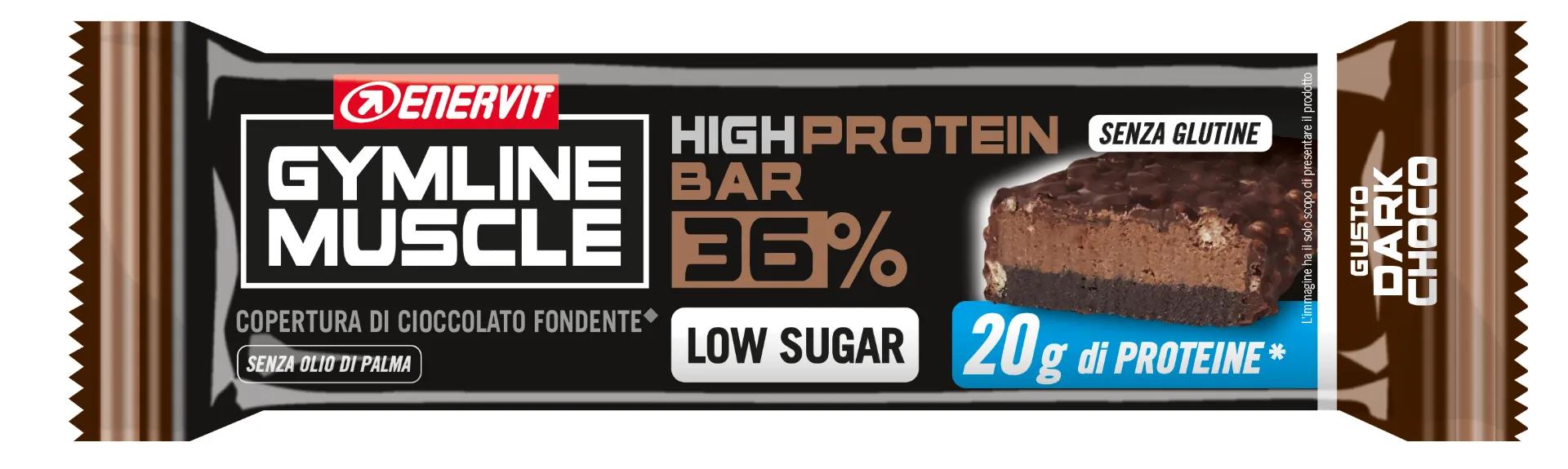 Enervit Gymline High Protein Barretta Proteica 36% Gusto Cioccolato Fondente 1 Barretta da 55 gr