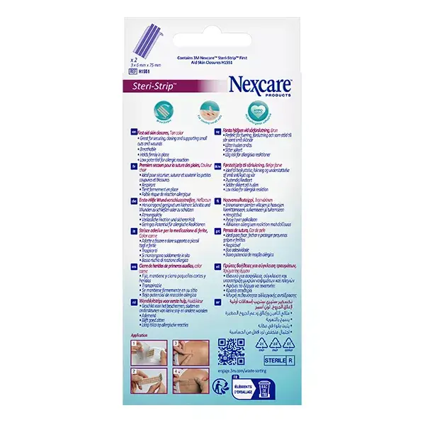 Nexcare™ Steri-Strip™ Sutures Cutanées Beige 6 Mm X 75 Mm 6 Paquet