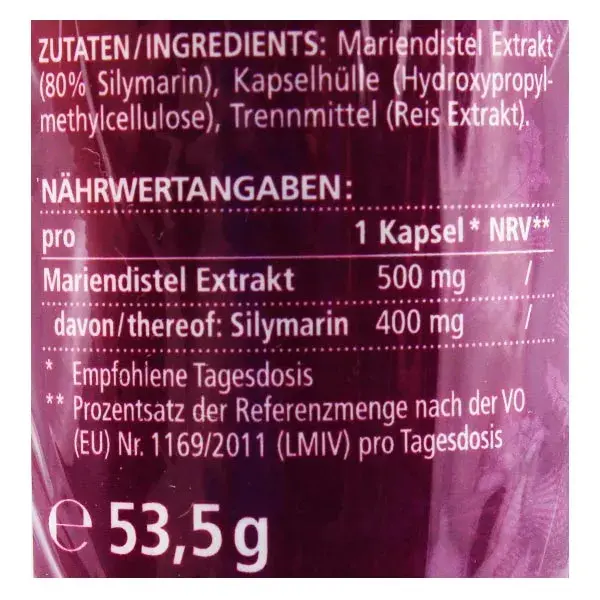 Vitamaze Extrait de Chardon-Marie 500mg 90 capsules